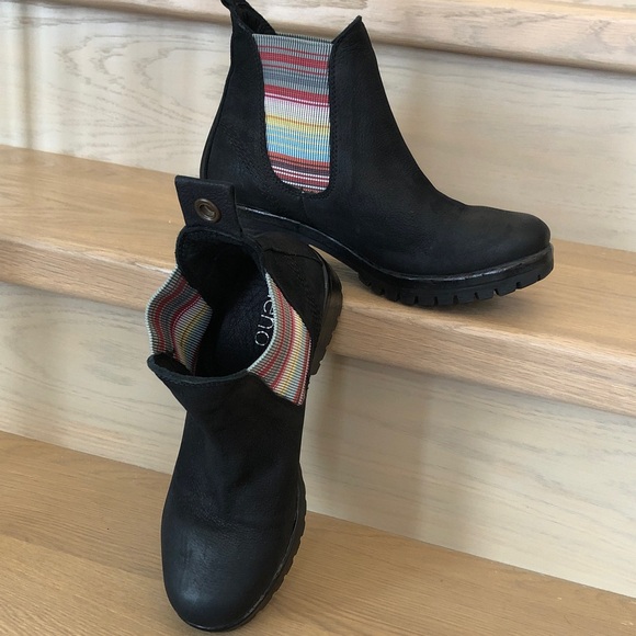 Bueno Women's Florida Boots, Black Leather with fun Multi-Colour Elasti, Size 38 - Picture 5 of 13